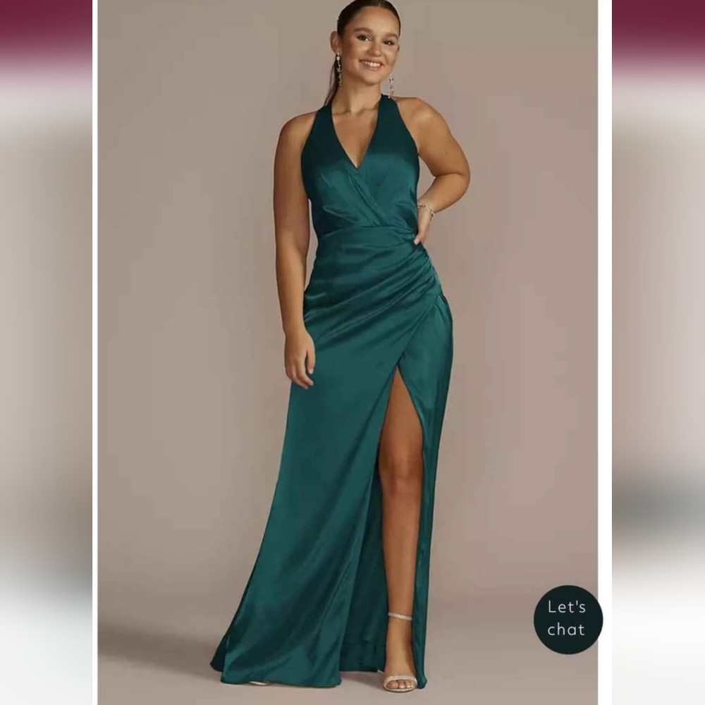 David's Bridal Teal Maxi Dress